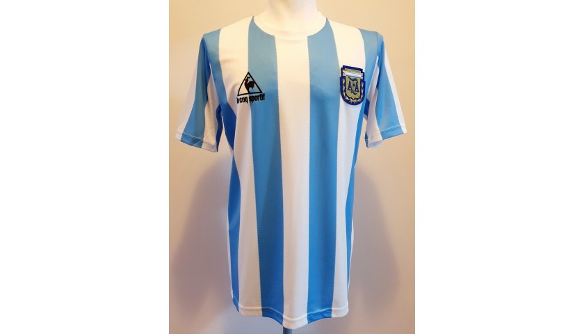 Maglia ufficiale Maradona Argentina, 1986 - Autografata - CharityStars