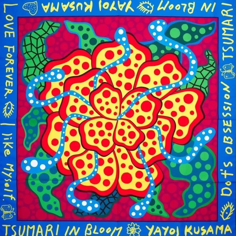 "Tsumari in Bloom Wrapping Cloth" by Yayoi Kusama