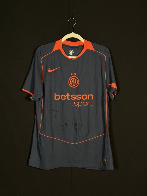 Inter Official Shirt, 2025/26 - Signed by Pio Esposito, Bonny, Thuram