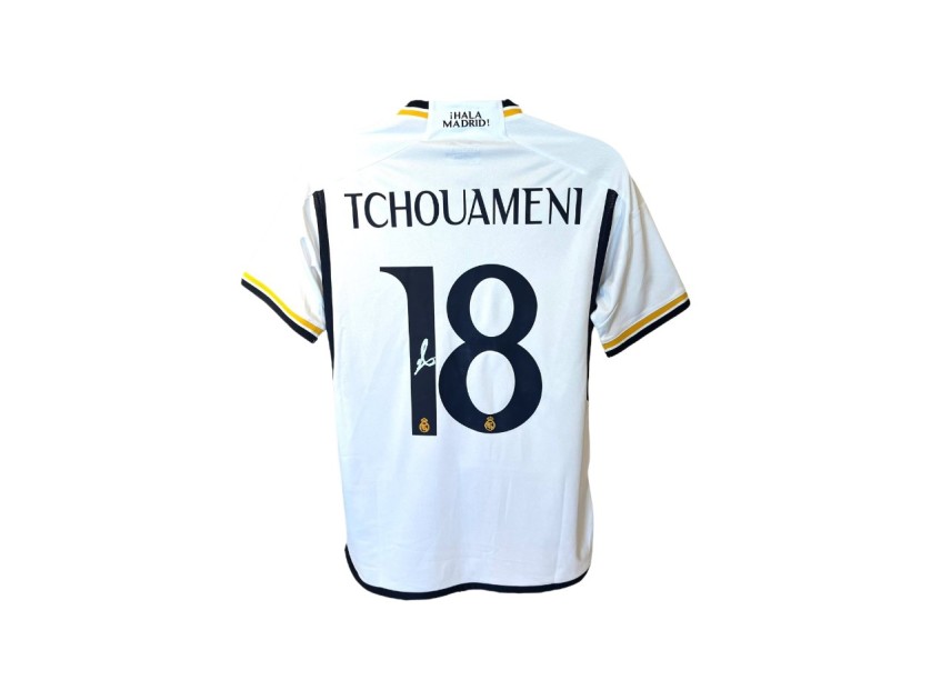 Replica maglia Real Madrid 2023/24 firmata da Aurelien Tchouameni