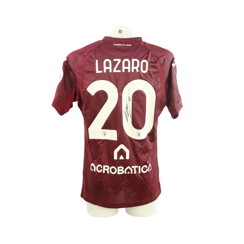 Lazaro's Signed Unwashed Shirt, Torino vs Empoli Coppa Italia 2024