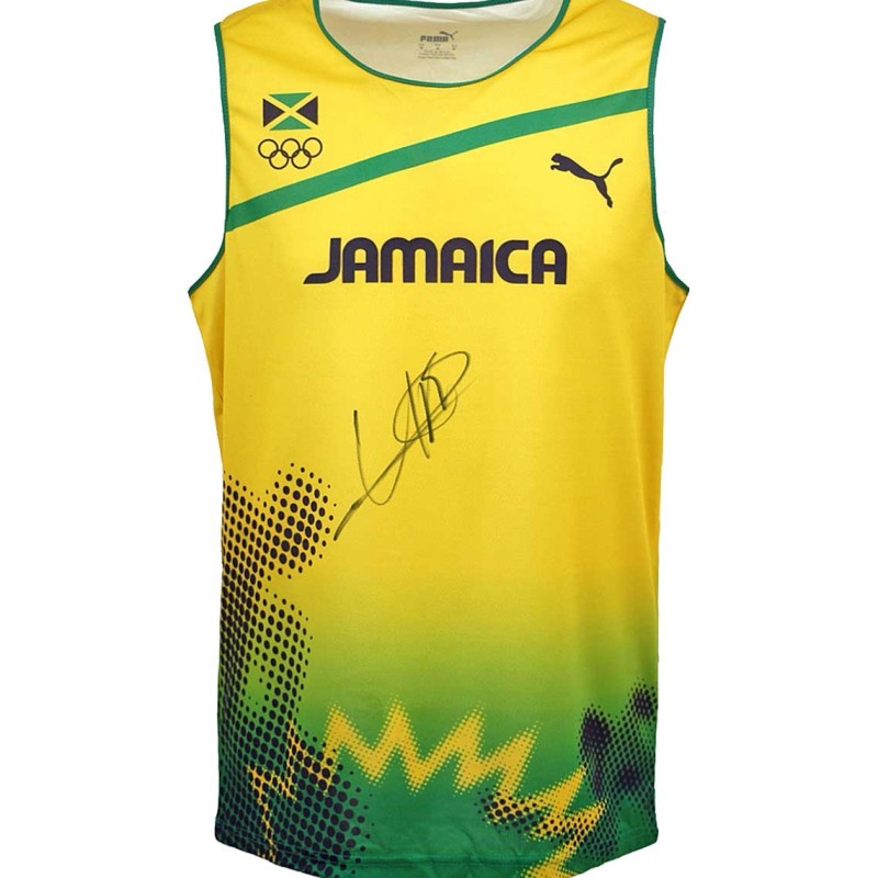 Canotta olimpica Usain Bolt Giamaica - Autografata
