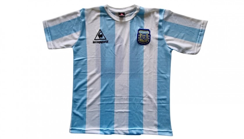 Maglia ufficiale Maradona Argentina, 1986 - Autografata - CharityStars