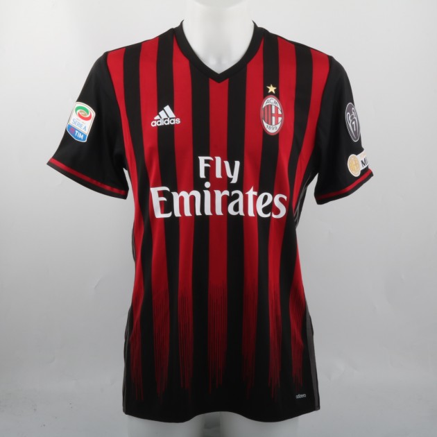 Niang match worn shirt in Milan-Inter, 20/11/16 - special patch