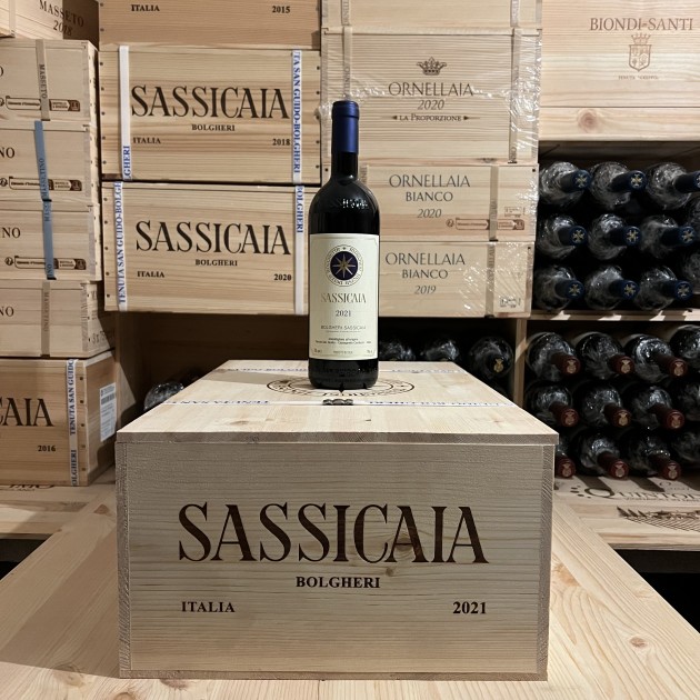 Sassicaia 2021 Tenuta San Guido - Wooden Case Twelve Bottles