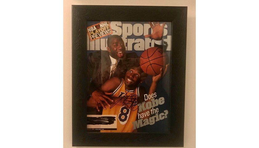 Kobe Bryant and Magic Johnson Signed and Framed Sports Illustrated Magazine