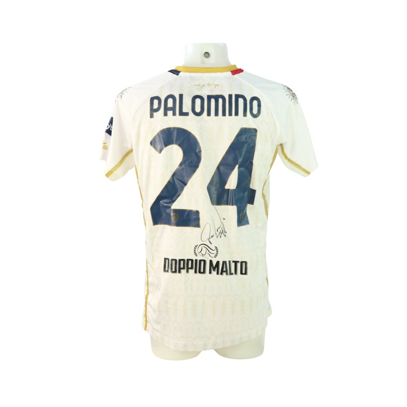 Palomino's Signed Unwashed Shirt, Lecce vs Cagliari 2024