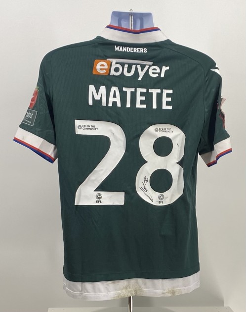 Maglia away indossata Jay Matete Bolton Wanderers vs Walsall - Autografata