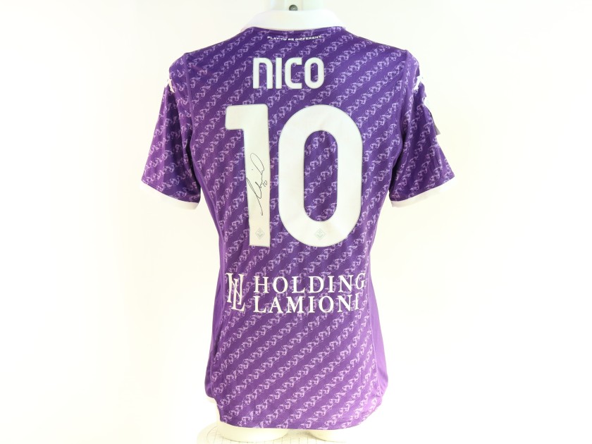 Nico Gonzales' Napoli vs Fiorentina Signed Match-Issued Shirt, Supercup Semifinals 2024