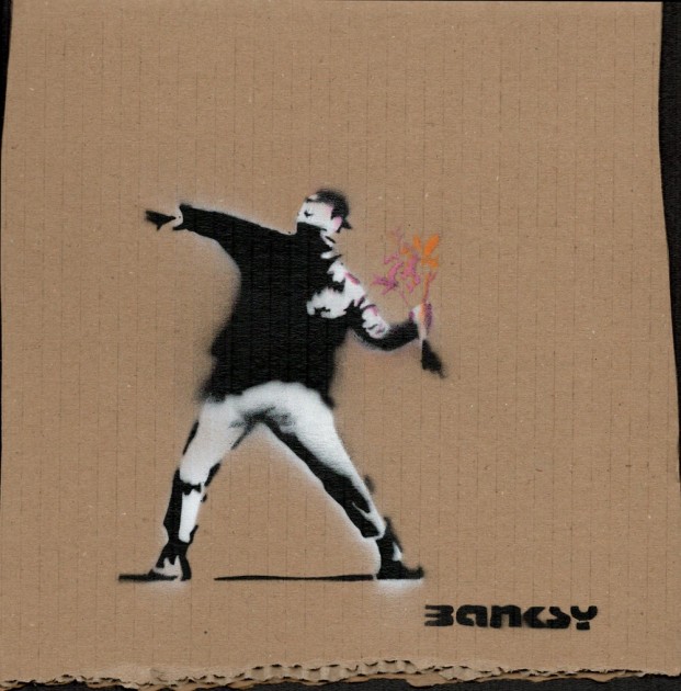 "Love Is In The Air" (Flower Thrower) di Banksy - Dismaland Souvenir