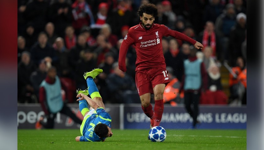 Salah's Worn and Unwashed Shirt, Liverpool-Napoli 2018 