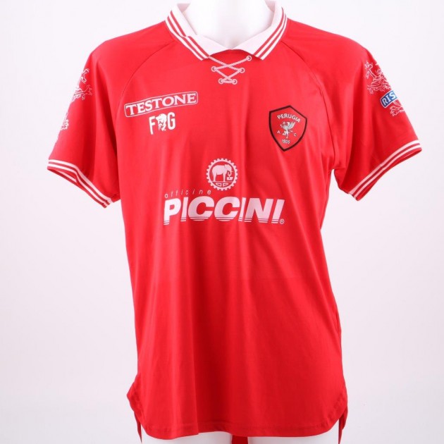 Goldaniga's Perugia match issued shirt, Serie B 2014/2015 - signed