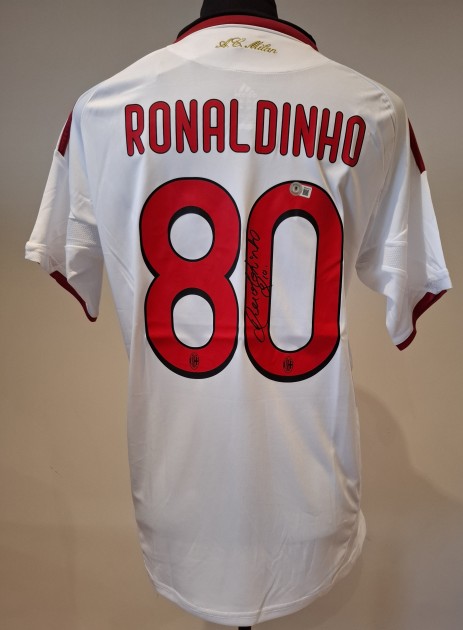 Ronaldinho's AC Milan 2009/10 Signed Replica Away Shirt