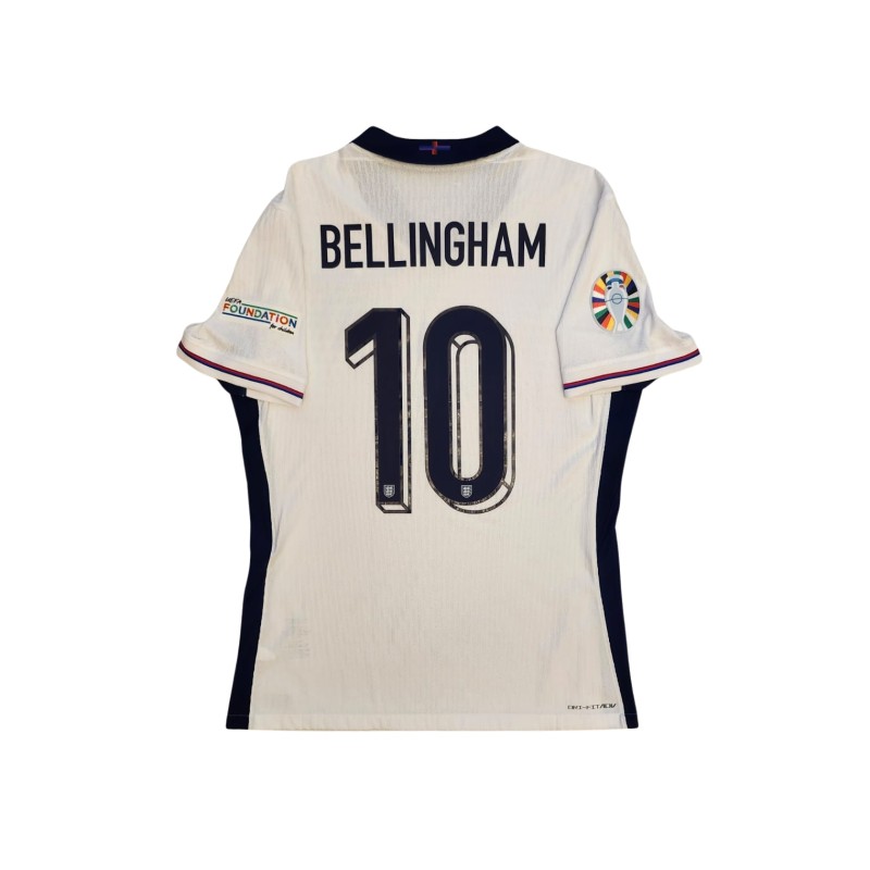 Jude Bellingham's England UEFA Euro 2024 Official Player Issued Shirt Vs Slovakia