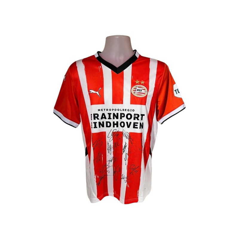 Squad Multi Signed PSV Eindhoven 2024-25 Champions Football Shirt