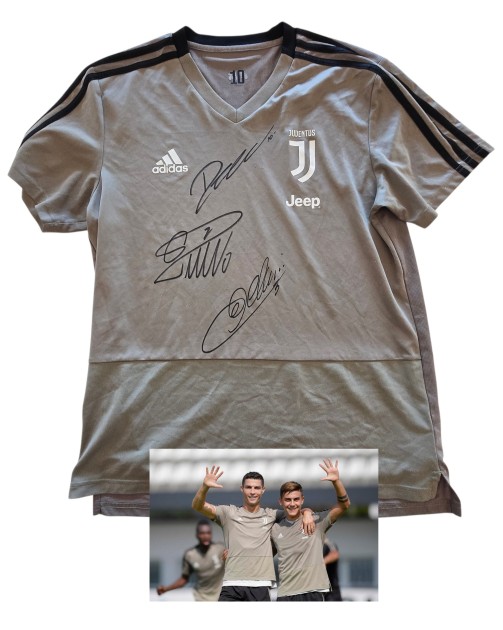 Dybala's Juventus Signed Training Pre-Match Worn Shirt, 2018/19 - Signed by Ronaldo, Chiellini and Dybala
