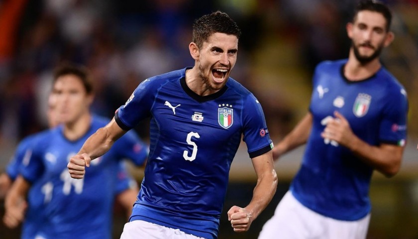 Jorginho's Match Shirt, Italy-Poland 2018