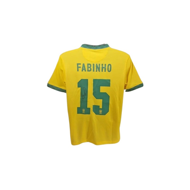 Maglia Fabinho Brasile, 2021/22 - Autografata e incorniciata