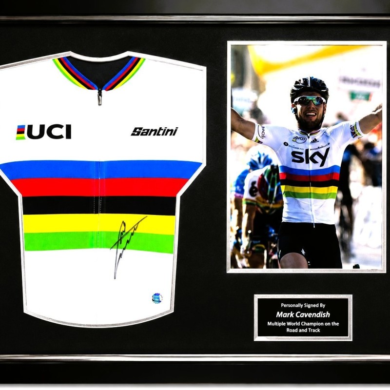  Mark Cavendish Signed Official World Champion Shirt with Superior Frame
