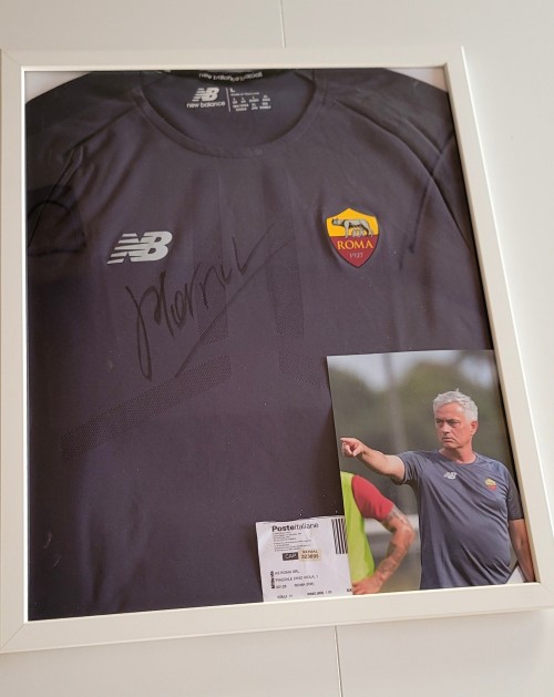Mourinho's AS Roma Framed Signed Training Shirt, 2022/23