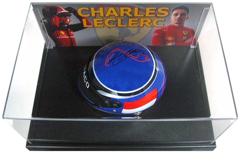 Modellino casco Monaco in scala 1:2 autografato da Charles Leclerc 