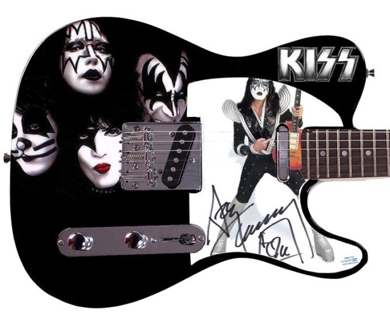 Ace Frehley of KISS Signed Pickguard on a Custom Signature Edition Guitar