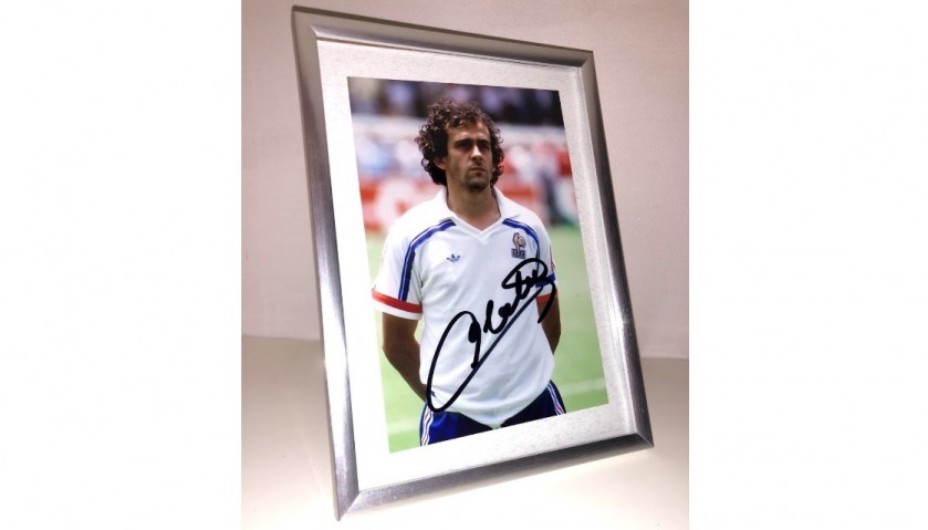 Fotografia autografata da Michel Platini