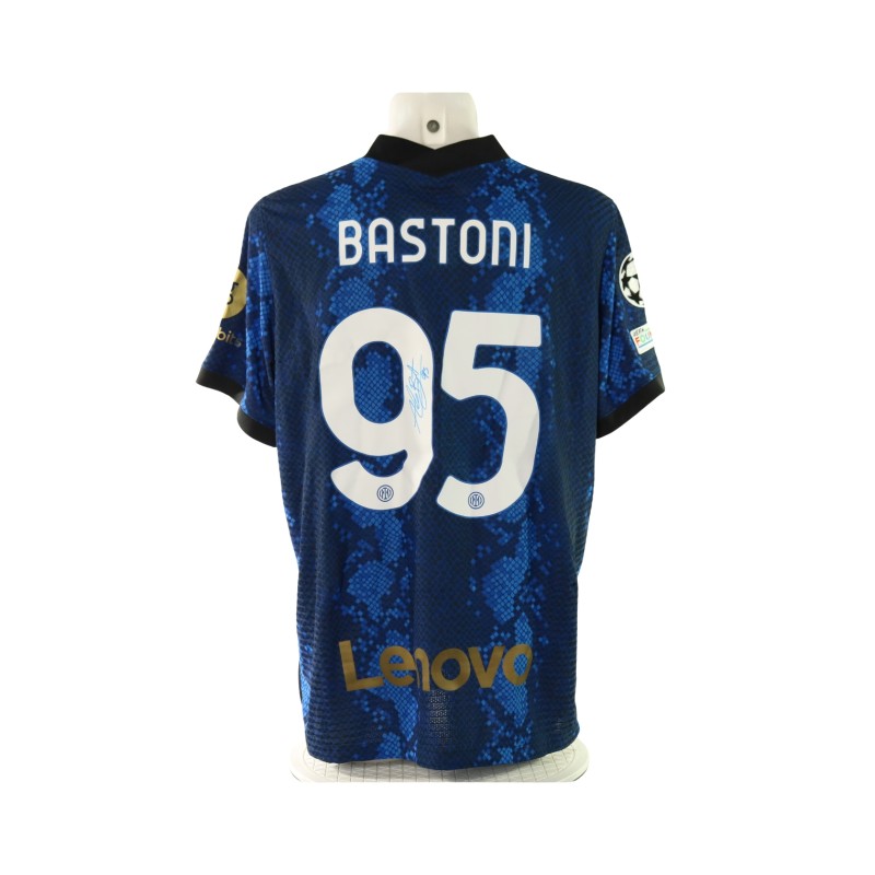 Bastoni's Inter Official Signed Shirt, UCL 2021/22