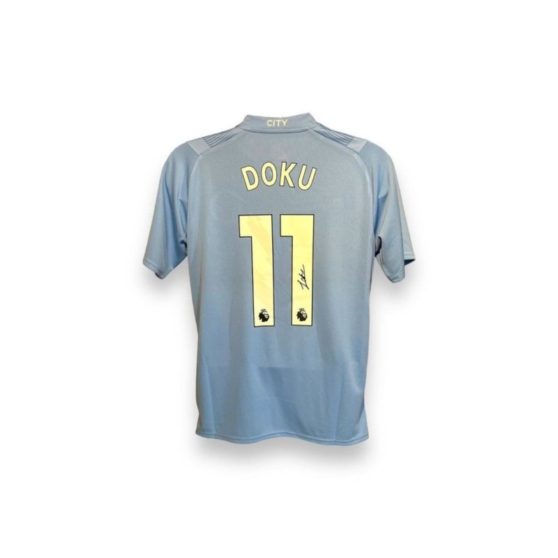 Jeremy Doku's Manchester City 2023/24 Signed Official Shirt 