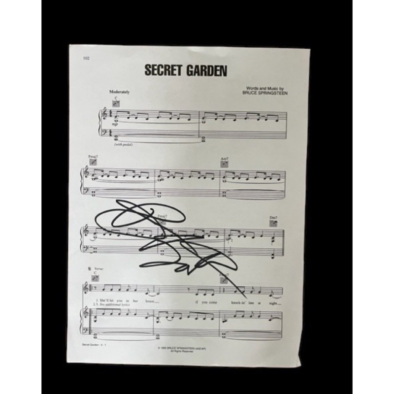 Bruce Springsteen Signed 'Secret Garden' Sheet Music