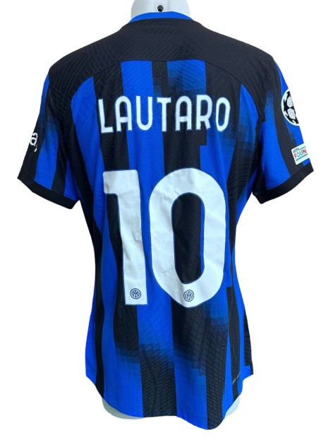 Lautaro's Inter Match-Issued Shirt, UCL 2023/24