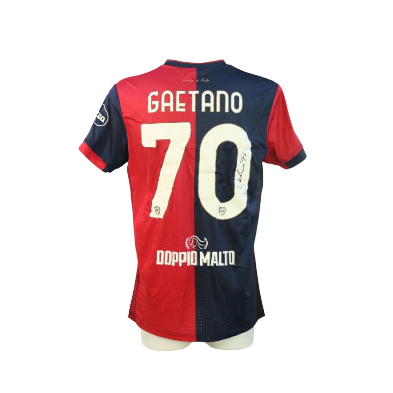 Maglia Gaetano Unwashed, Cagliari vs Torino 2024 - Autografata