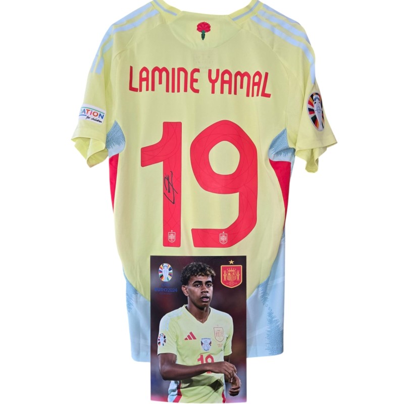 Yamal's Albania vs Spain Signed Match-Issued Shirt, EURO 2024