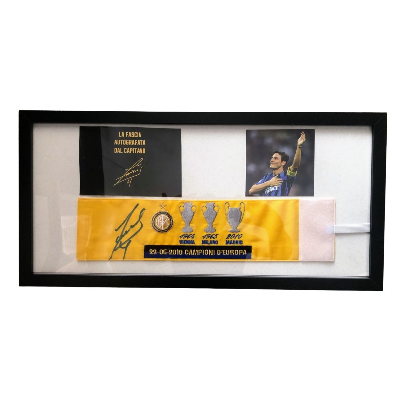 "22-05-2010 Champions of Europe" Framed Armband - Signed by Javier Zanetti