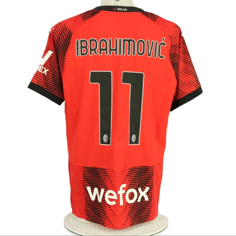 Ibrahimovic Farewell AC Milan Match-Issued Shirt, 2023