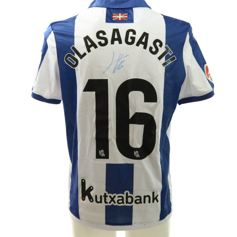 Olasagasti's Signed Unwashed Shirt, Real Sociedad vs Valladolid 2025