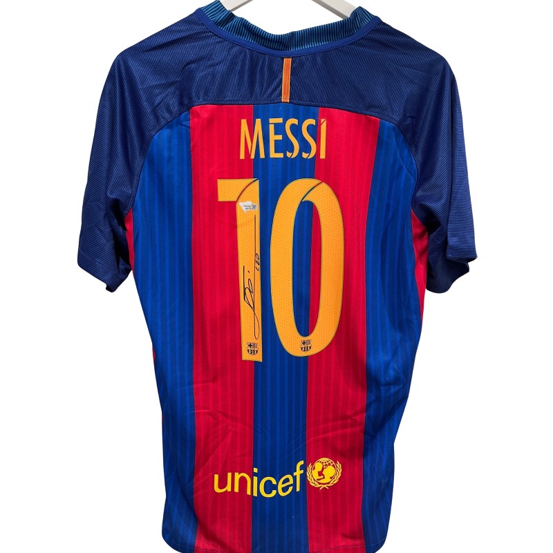 Lionel Messi's Barcelona 2016/17 Signed Shirt