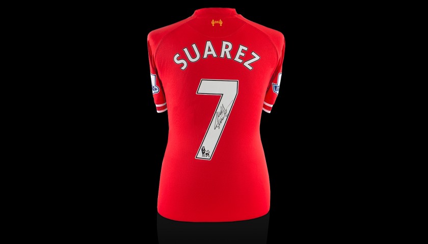 Match Worn Luis Suarez Signed Liverpool Shirt