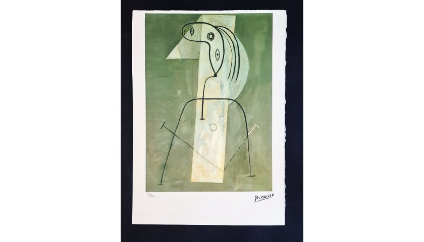 Pablo Picasso - Original Offset Lithograph Print with Dry Stamp