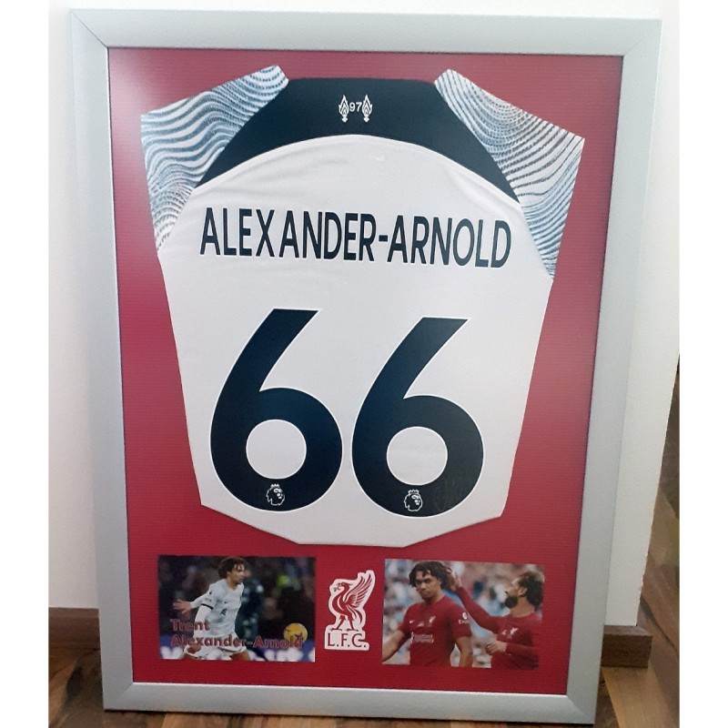 Trent Alexander-Arnold 's Liverpool Signed and Framed Away Shirt