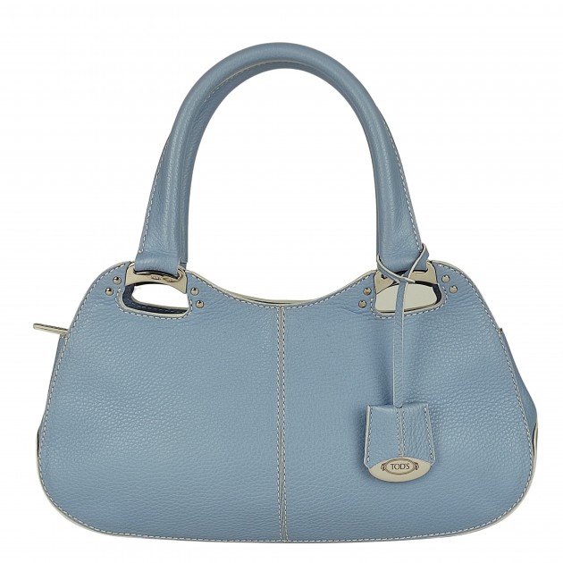 Tod's Light Blue Leather Handbag 