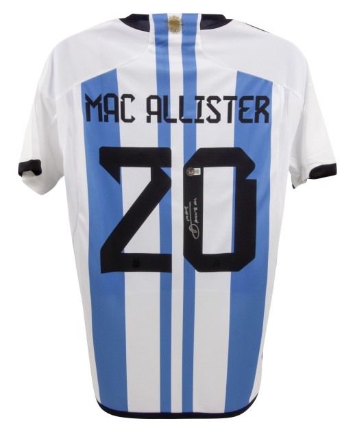 Replica della maglia dell'Argentina firmata da Alexis Mac Allister