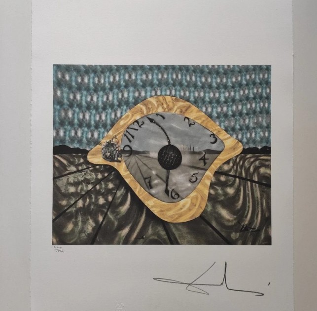 "Clock" Lithograph Signed by Salvador Dalí
