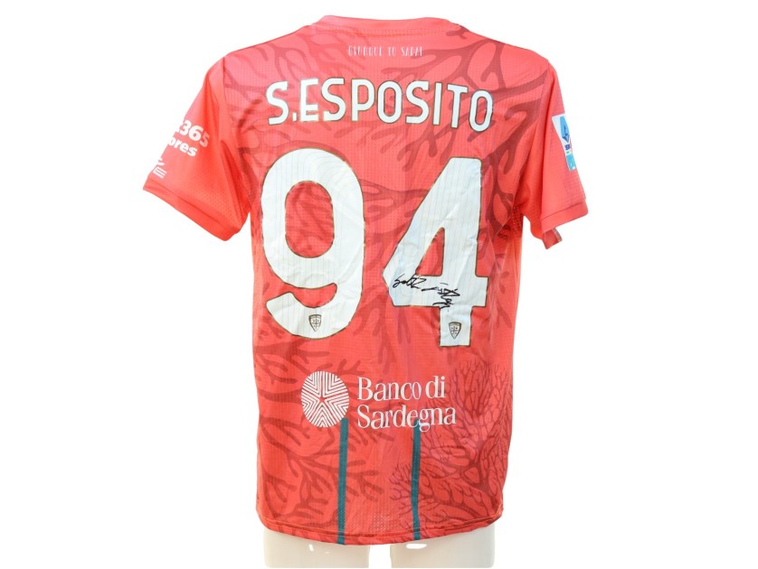 Maglia Preparata Esposito Cagliari vs Parma, 2025 - Autografata