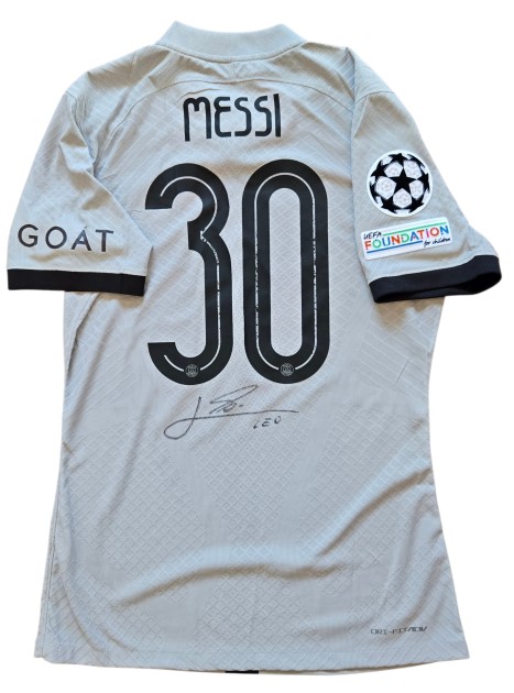 Messi's Paris Saint-Germain Signed Match-Issued Shirt, UCL 2022/23