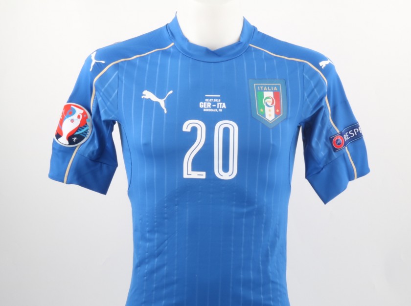 Insigne Match Issued/Worn Germany-Italy Euro 2016 - Signed