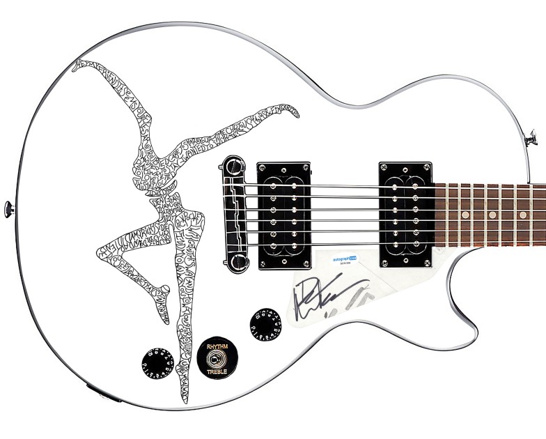 Dave Matthews Signed Custom 'Lyrics Logo' Epiphone Graphics Guitar