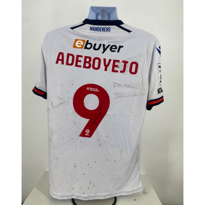 Victor Adeboyejo's Bolton Wanderers Signed Match Worn Shirt, vs Blackpool 