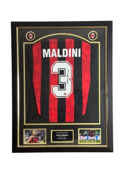 Paolo Maldini's AC Milan 1994 Signed and Framed Shirt 