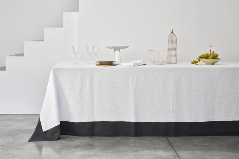 Made-to-Measure Pure Linen Tablecloth - Linea Adelede-to-Measure Pure Linen Tablecloth - Linea Adele